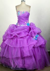 Sweetheart Appliqued 2014 Purple and Blue Quinceanera Gown
