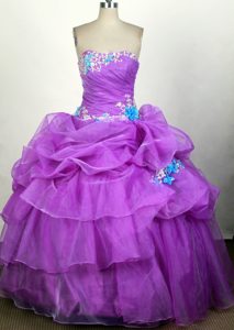 Sweetheart Appliqued 2014 Purple and Blue Quinceanera Gown