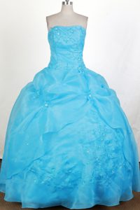 Modest 2013 Aqua Blue Bubble Quinceanera Gown in Florida