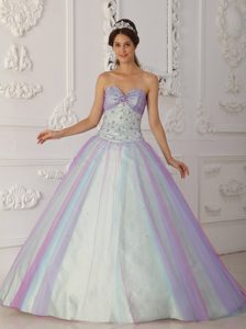 2013 Colorful Tulle Sweetheart Quinceanera Gown Dress with Beading