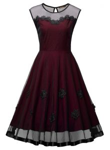 Scoop Sleeveless Side Zipper Ankle Length Embroidery Mother Of The Bride Dress