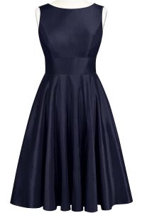 Colorful Scoop Navy Blue Sleeveless Taffeta Backless Mother of Bride Dresses for Prom and Party