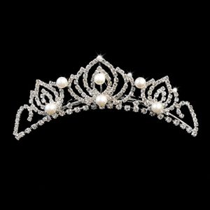 Popular Tiara With Rhinestone and Imitation Pearl Accents