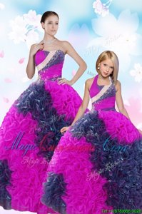 Multi-color Ball Gowns Sweetheart Sleeveless Taffeta Floor Length Lace Up Sequins and Pick Ups Sweet 16 Quinceanera Dress