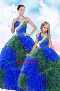 Sleeveless Lace Up Floor Length Sequins and Pick Ups Quinceanera Gowns
