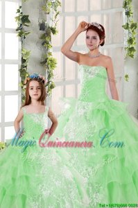 Fine Lace Up Strapless Beading and Ruffled Layers and Ruching 15th Birthday Dress Organza Sleeveless