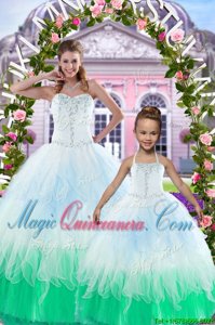 Sleeveless Beading Lace Up 15 Quinceanera Dress
