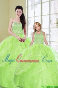 Flirting Sequins Ball Gowns Quinceanera Gown Sweetheart Organza Sleeveless Floor Length Lace Up
