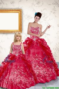 Captivating Pick Ups Floor Length Ball Gowns Sleeveless Red Vestidos de Quinceanera Lace Up