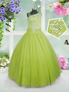 New Arrival Sleeveless Side Zipper Floor Length Beading Pageant Dress Womens