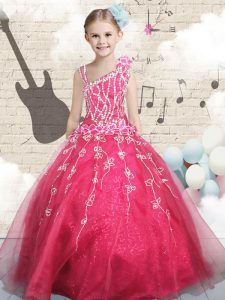 Sleeveless Appliques Lace Up Pageant Dress