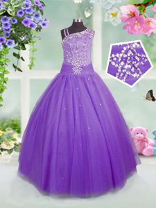 Beautiful Sleeveless Beading Side Zipper Little Girls Pageant Dress Wholesale