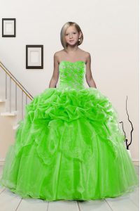 Customized Sweetheart Lace Up Beading and Pick Ups Kids Pageant Dress Sleeveless