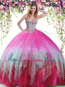 Pretty Multi-color Sweetheart Neckline Beading 15 Quinceanera Dress Sleeveless Lace Up